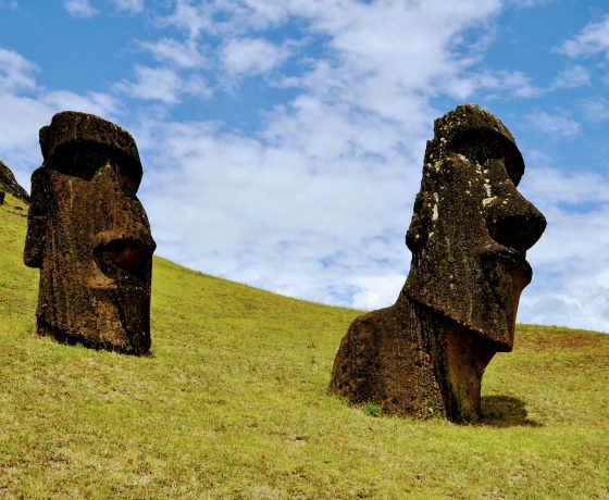 TDF Rapa Nui Two Moai Heads On Hill 5 11 20